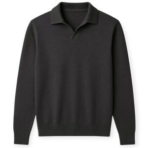 & GOLF Men’s Charcoal Cotton Polo Sweater Sz Small Minimalist Normcore Old Money